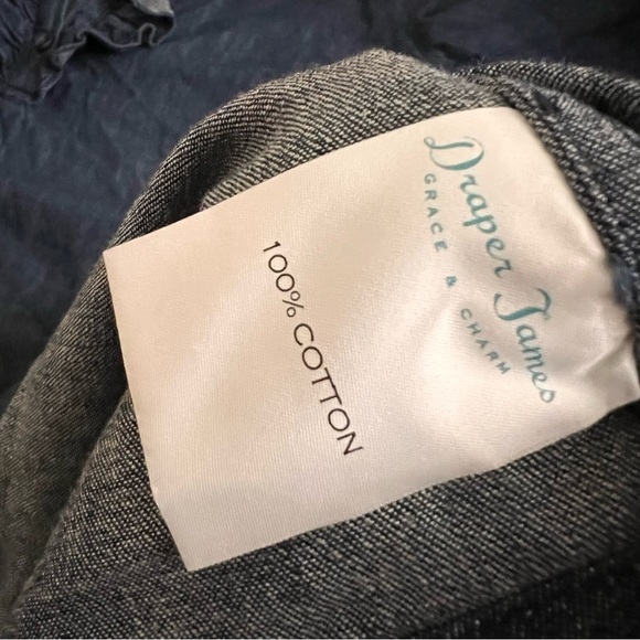 DRAPER‎ JAMES Chambray Ruffle Shift Dress Size 10 - Picture 10 of 11